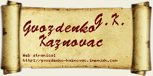 Gvozdenko Kaznovac vizit kartica